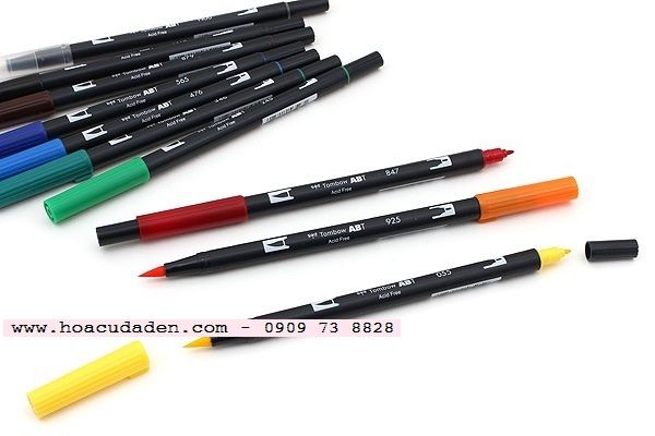 Bút cọ TOMBOW DUAL BRUSH 2 đầu, bộ 10 cây - Primary