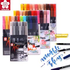 Bộ Bút Cọ Gốc Nước SAKURA Koi Brush Pens 12/24/48 màu