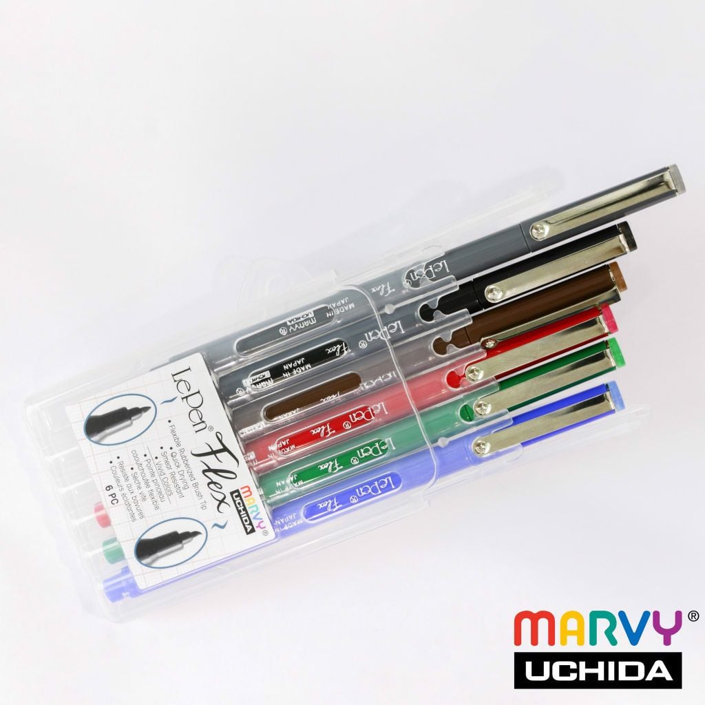 Bút LePen Flex Đầu Brush Marvy (4800) Set 6 Bút