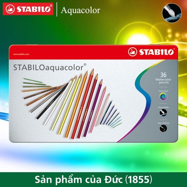 Chì Màu Nước Stabilo Aquacolor 36 Màu Hộp Sắt