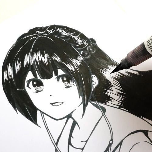 Bút Vẽ Ngòi Brush ZIG Kuretake Cartoonist Mực Đen