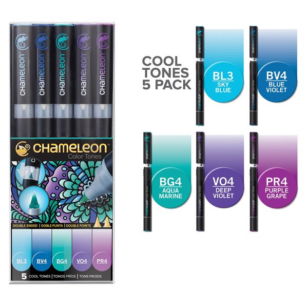 Bộ 5 bút marker CHAMELEON - Cool CT0504