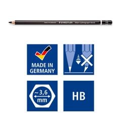 Bộ 6 Chì Phác Thảo Staedtler Thân Đen (100B G6) Hộp Thiếc