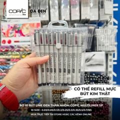 [DA ĐEN] Bộ 10 Bút Kim Thật Copic Multiliner SP Thân Nhôm