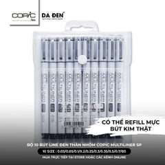 [DA ĐEN] Bộ 10 Bút Kim Thật Copic Multiliner SP Thân Nhôm