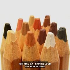 [DA ĐEN] Bút Chì Tone Da Mont Marte - Skin Tone Set 12 Bút Chì