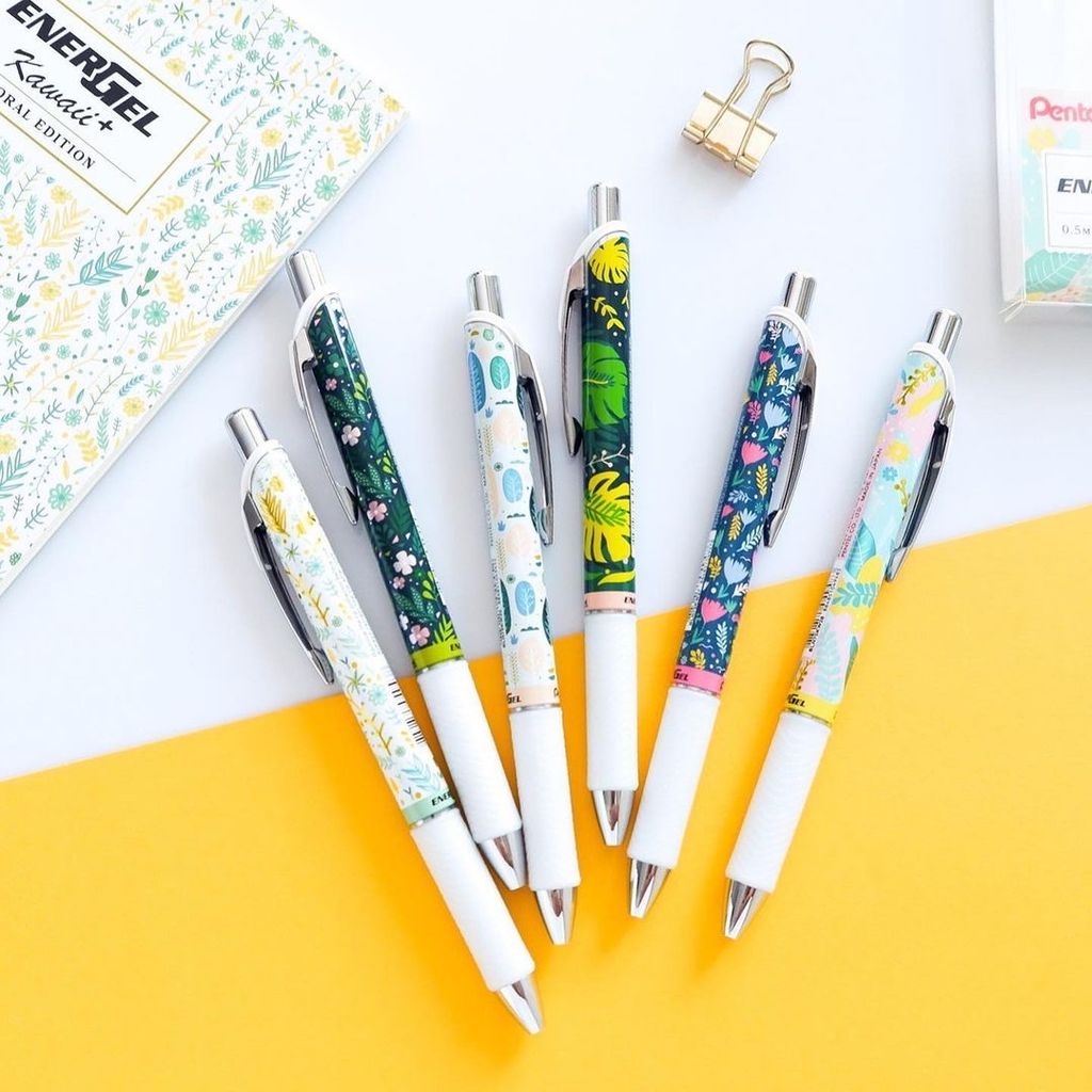 Bút Gel Nhanh Khô Pentel Energel Phiên Bản Kawaii (Mực Xanh)