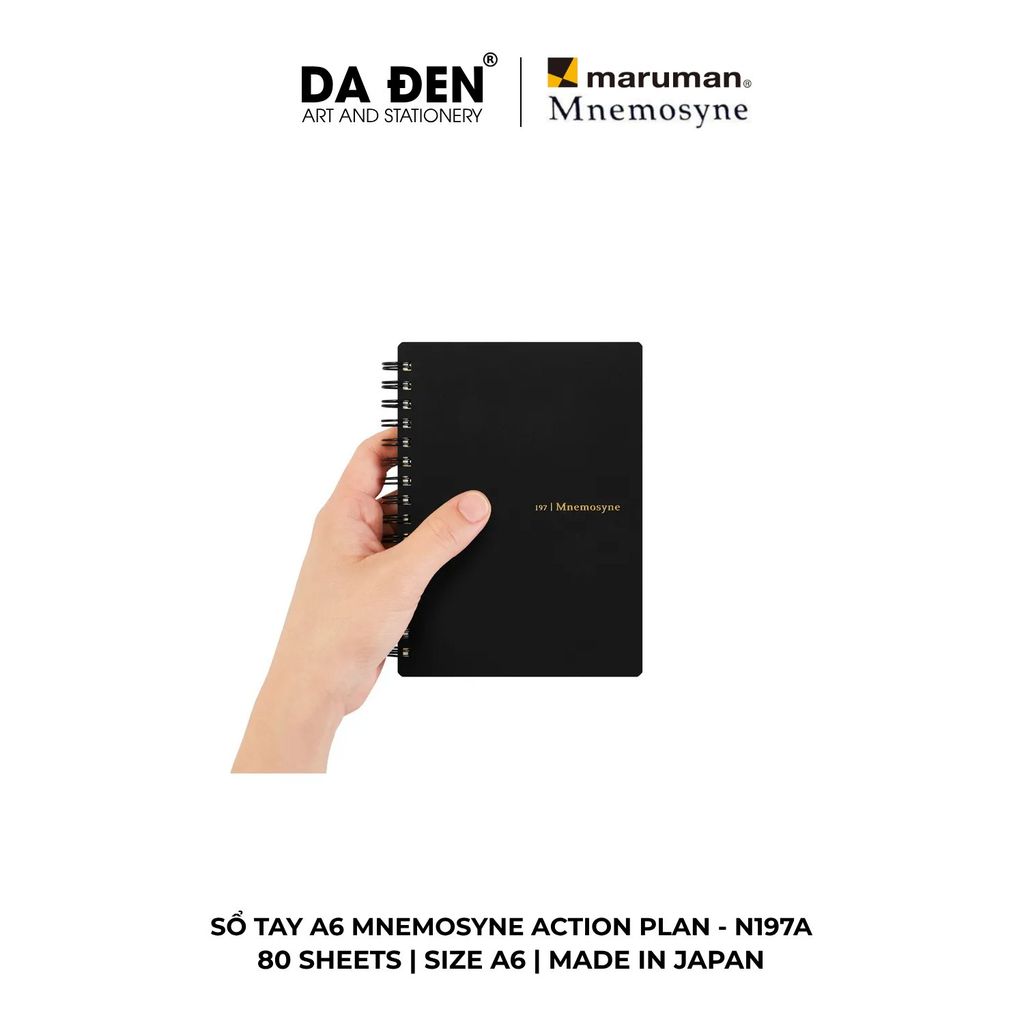 [DA ĐEN] Sổ Tay Maruman Mnemosyne Action Schedule A6 80 Tờ N197A