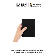 [DA ĐEN] Sổ Tay Maruman Mnemosyne Action Schedule A6 80 Tờ N197A
