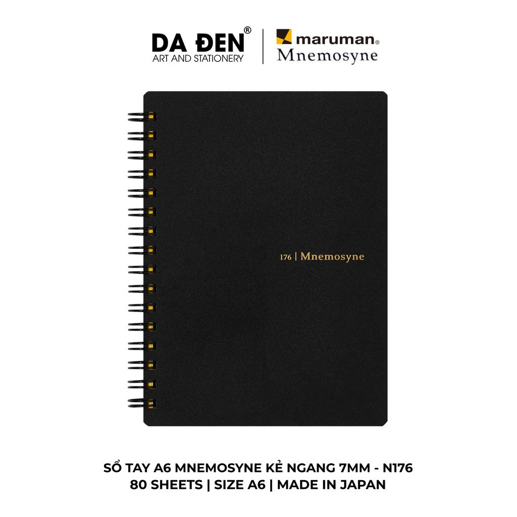Sổ Tay Maruman Mnemosyne Kẻ Ngang 7mm A6 80 Tờ N176