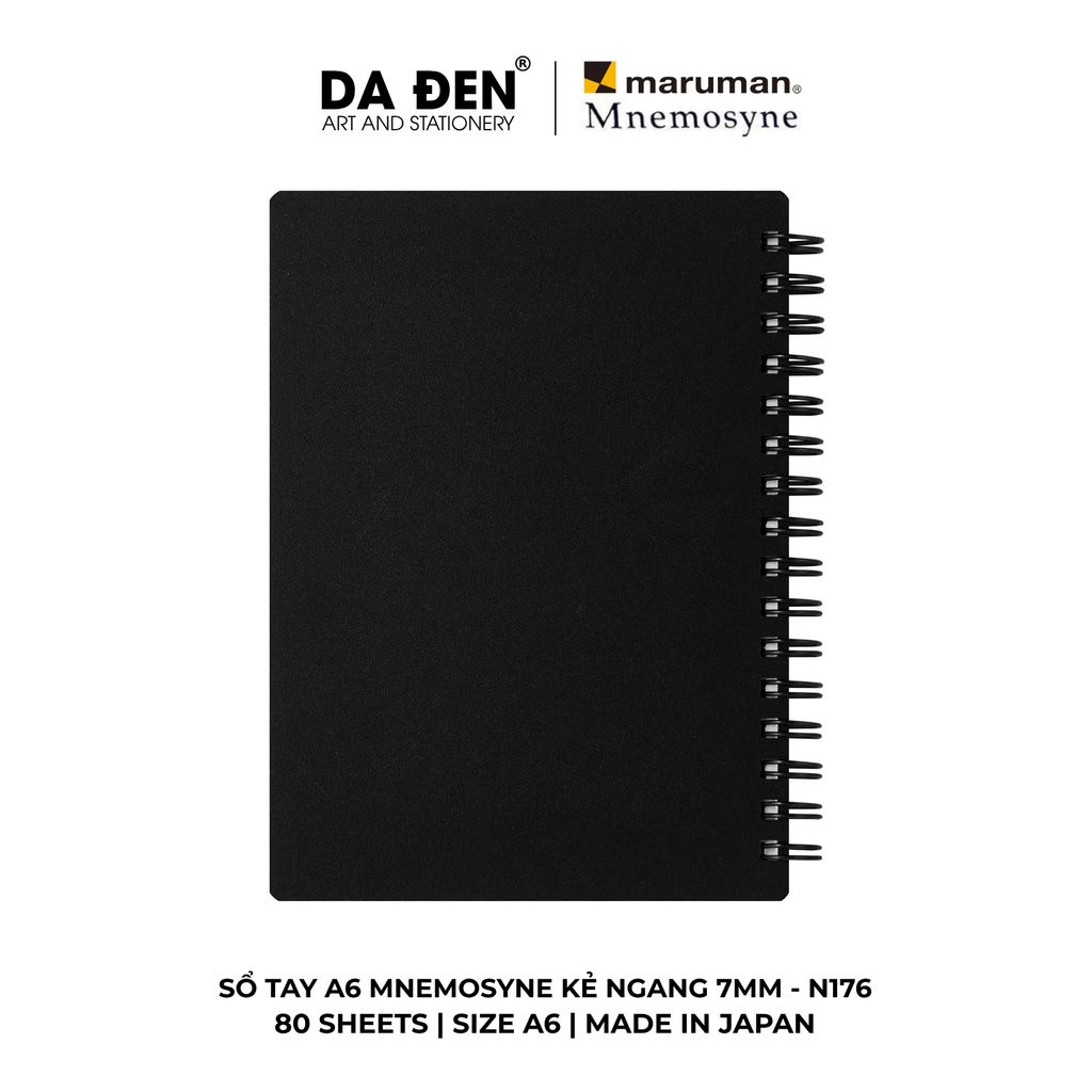 Sổ Tay Maruman Mnemosyne Kẻ Ngang 7mm A6 80 Tờ N176