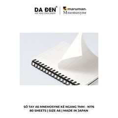 Sổ Tay Maruman Mnemosyne Kẻ Ngang 7mm A6 80 Tờ N176
