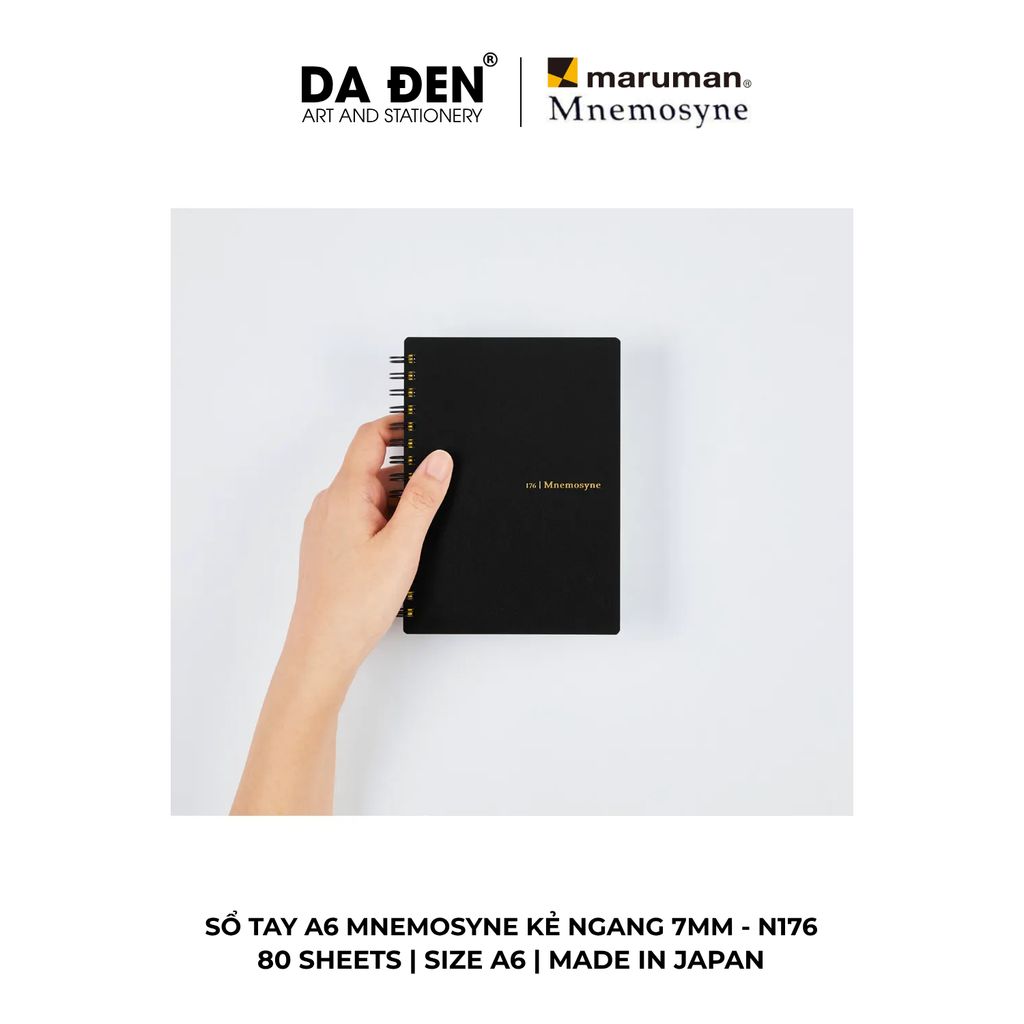 Sổ Tay Maruman Mnemosyne Kẻ Ngang 7mm A6 80 Tờ N176