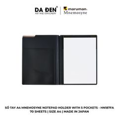 [DA ĐEN] Sổ Tay Maruman Mnemosyne Notepad Holder With 5 Pockets A4 70 Tờ HN187FA
