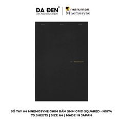 [DA ĐEN] Sổ Tay Maruman Mnemosyne Ghim Bấm 5mm Grid Squared A4 70 Tờ N187A