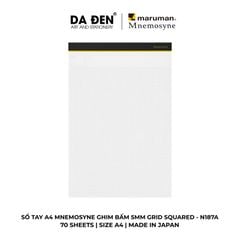 [DA ĐEN] Sổ Tay Maruman Mnemosyne Ghim Bấm 5mm Grid Squared A4 70 Tờ N187A