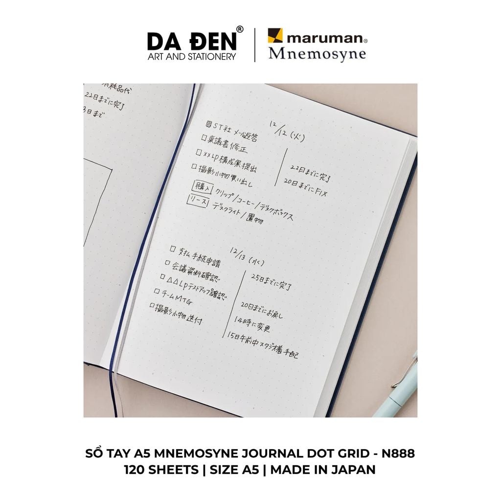 Sổ Tay Maruman Mnemosyne Journal Dot Grid A5 120 Tờ N888