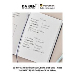[DA ĐEN] Sổ Tay Maruman Mnemosyne Journal Dot Grid A5 120 Tờ N888