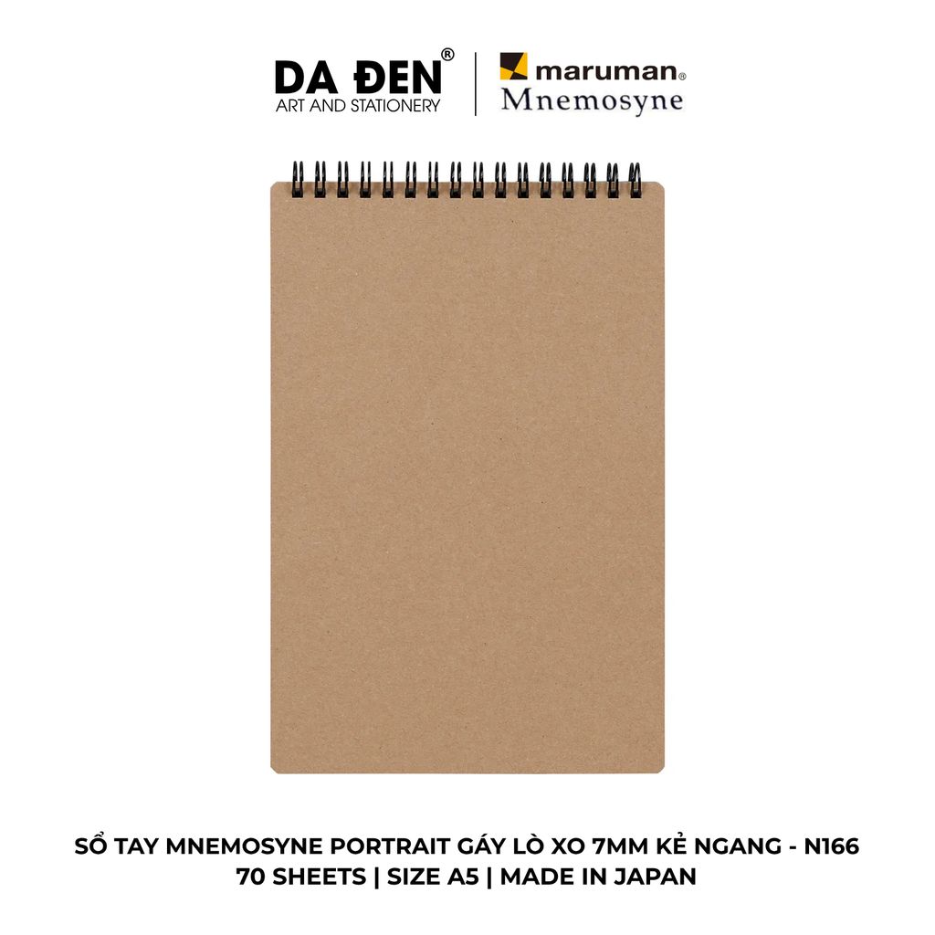 Sổ Tay Maruman Mnemosyne Portrait 7mm Kẻ Ngang N166