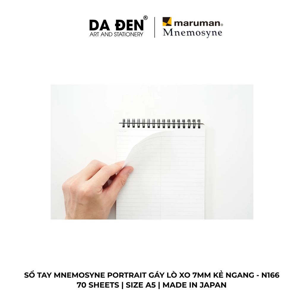 Sổ Tay Maruman Mnemosyne Portrait 7mm Kẻ Ngang N166