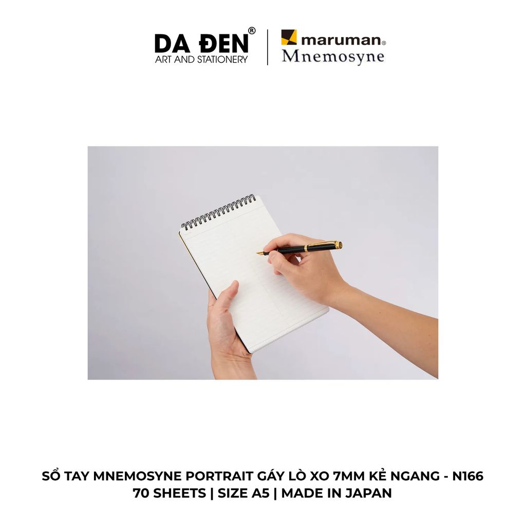 Sổ Tay Maruman Mnemosyne Portrait 7mm Kẻ Ngang N166