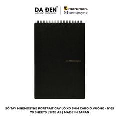 [DA ĐEN] Sổ Tay Maruman Mnemosyne Portrait 5mm Grid Caro Ô Vuông N165