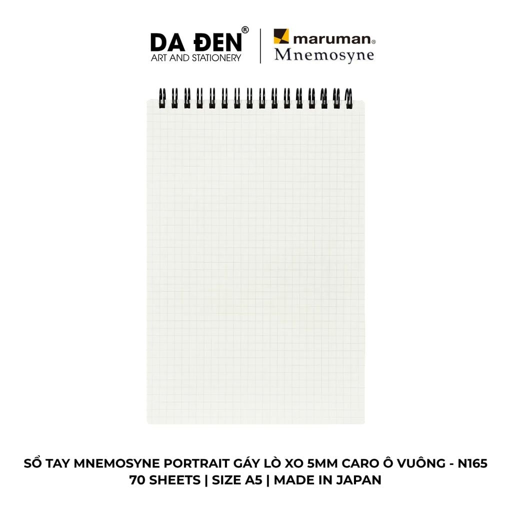Sổ Tay Maruman Mnemosyne Portrait 5mm Grid Caro Ô Vuông N165