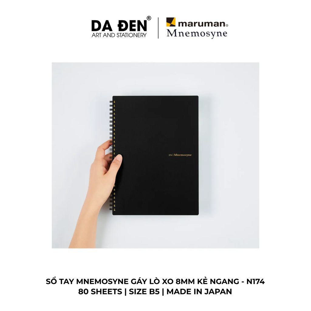 Sổ Tay Maruman Mnemosyne Gáy Lò Xo 8mm Kẻ Ngang N174 | N175