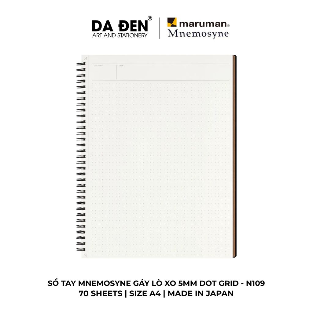 Sổ Tay Maruman Mnemosyne Gáy Lò Xo 5mm Dot Grid N109 | N104 | N105