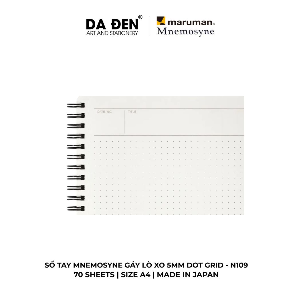 Sổ Tay Maruman Mnemosyne Gáy Lò Xo 5mm Dot Grid N109 | N104 | N105