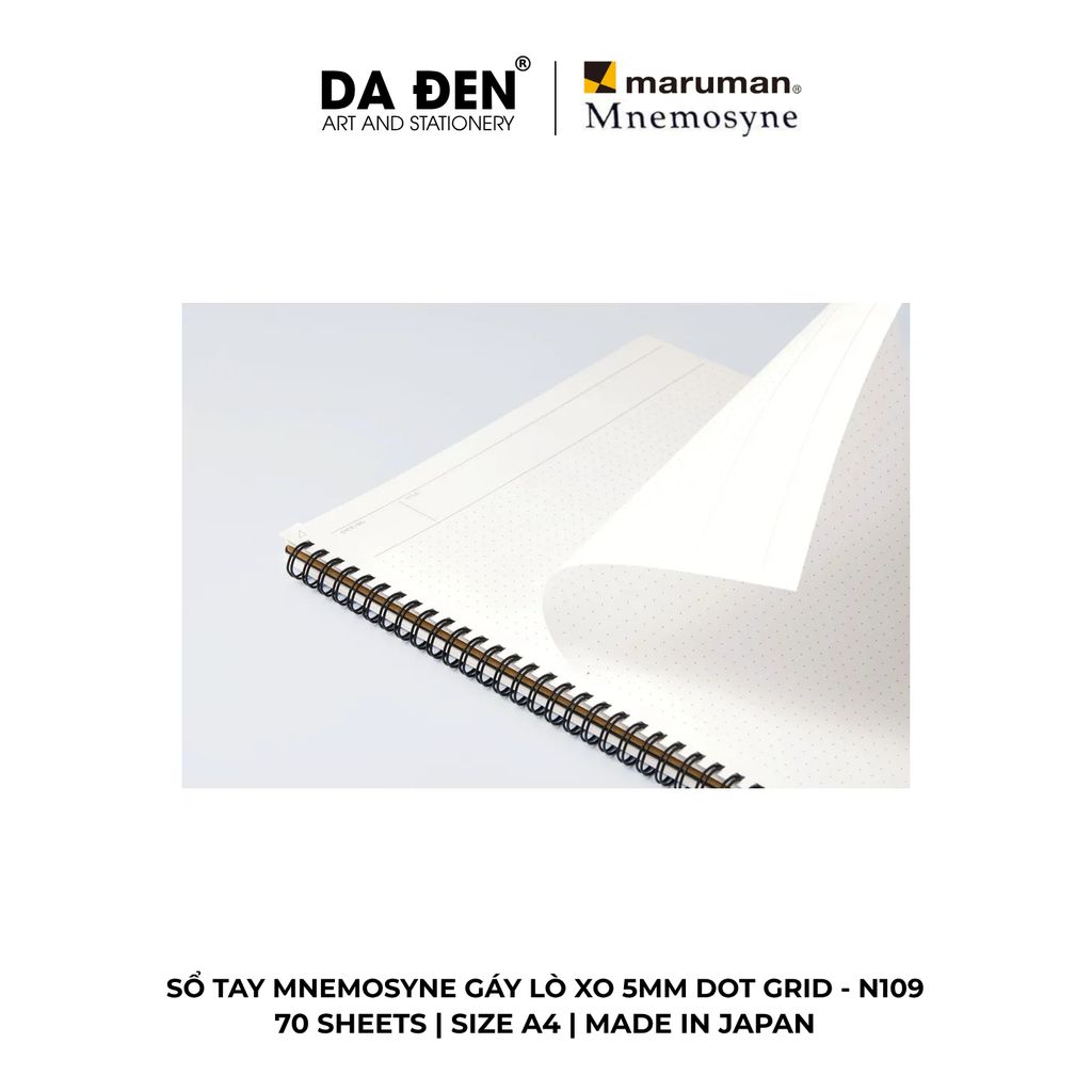Sổ Tay Maruman Mnemosyne Gáy Lò Xo 5mm Dot Grid N109 | N104 | N105