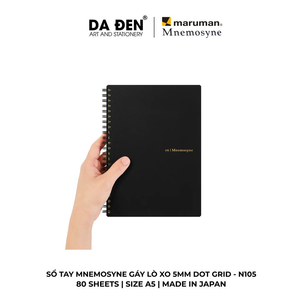 Sổ Tay Maruman Mnemosyne Gáy Lò Xo 5mm Dot Grid N109 | N104 | N105