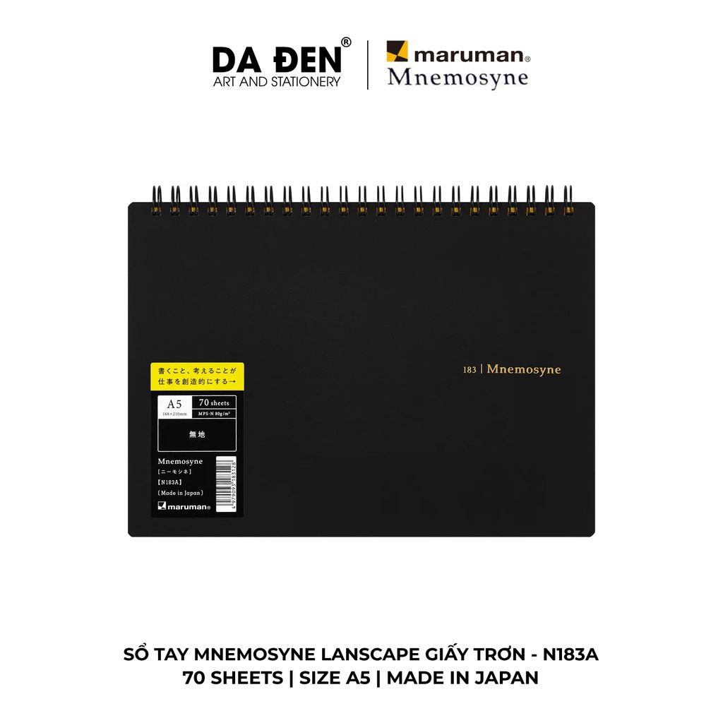 Sổ Tay Maruman Mnemosyne Lanscape 5MM Ô Vuông Squared