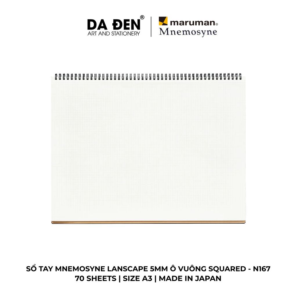 Sổ Tay Maruman Mnemosyne Lanscape 5MM Ô Vuông Squared