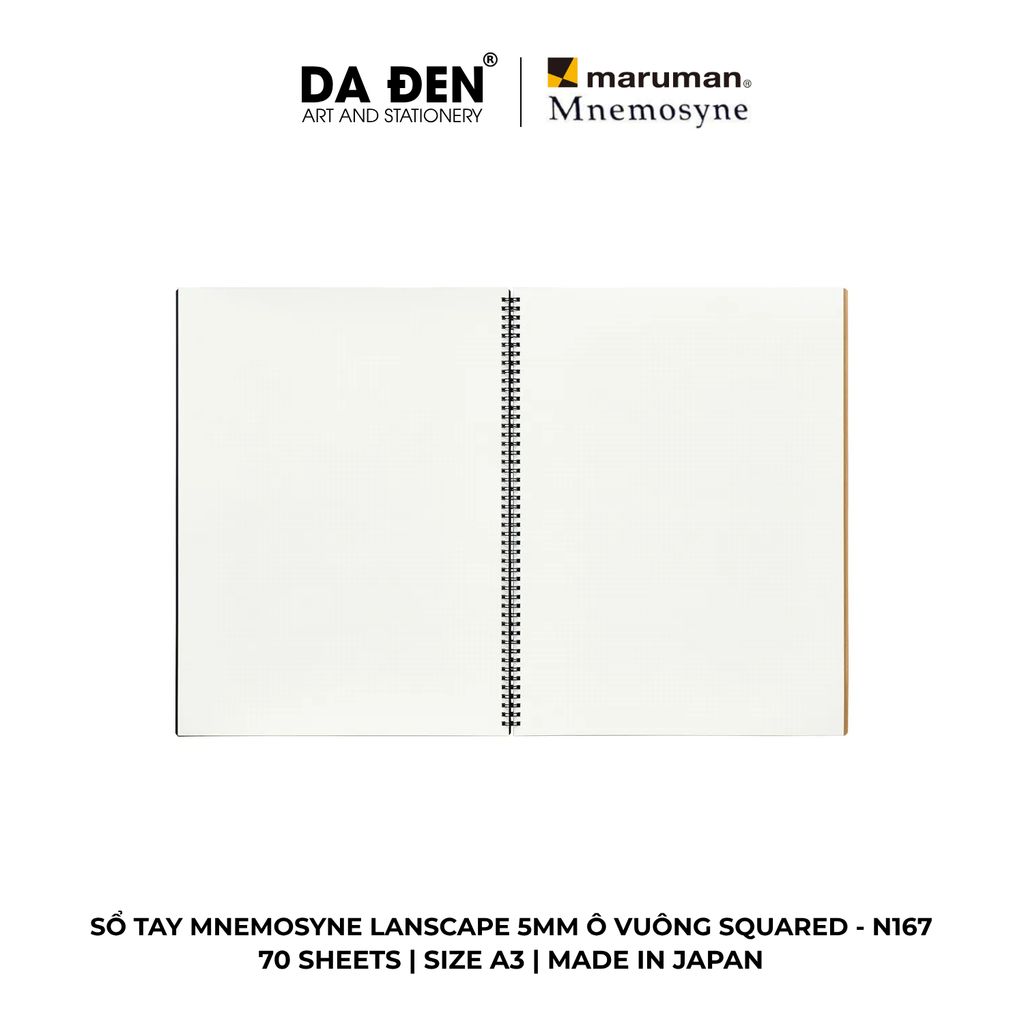 Sổ Tay Maruman Mnemosyne Lanscape 5MM Ô Vuông Squared