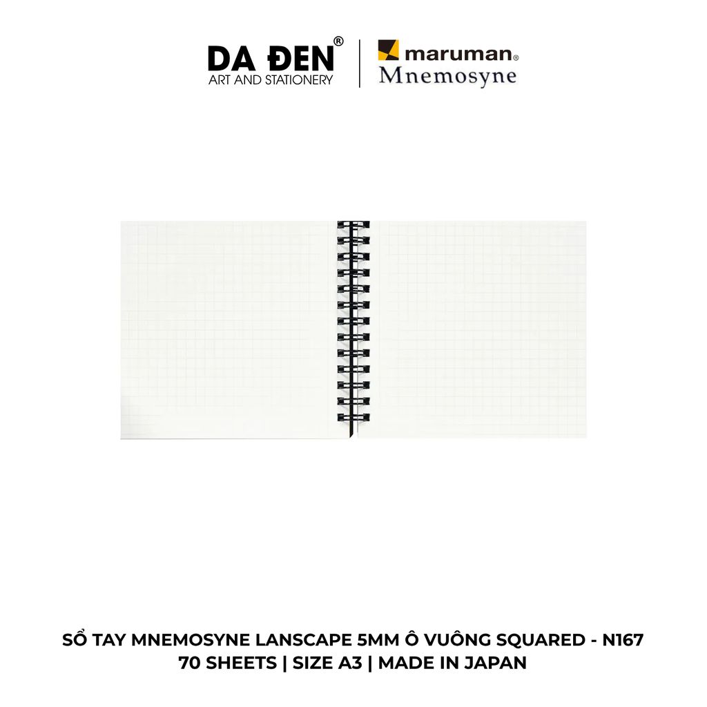 Sổ Tay Maruman Mnemosyne Lanscape 5MM Ô Vuông Squared