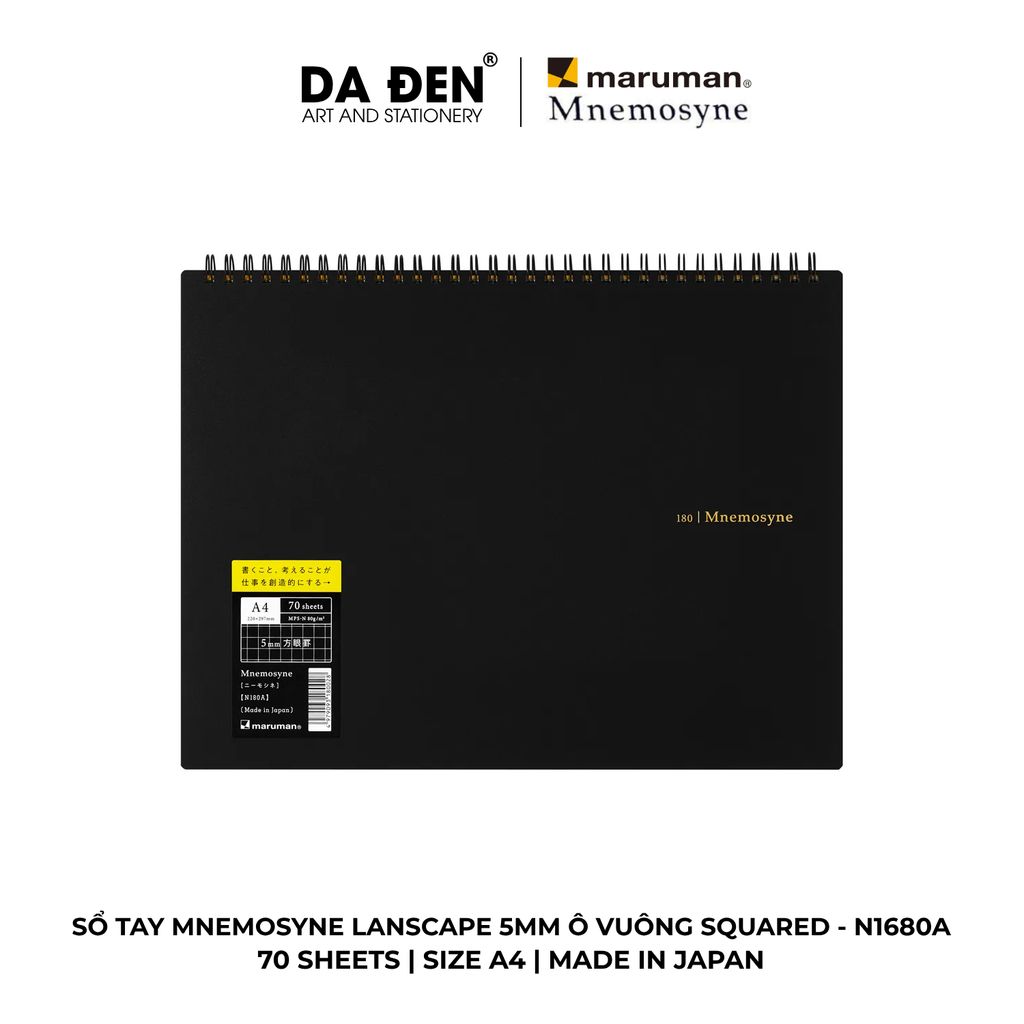 Sổ Tay Maruman Mnemosyne Lanscape 5MM Ô Vuông Squared