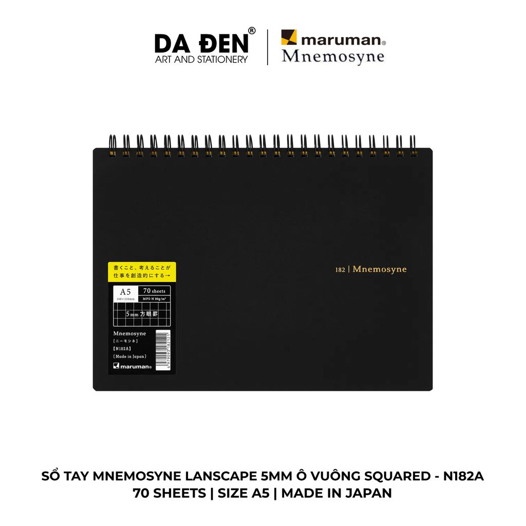 Sổ Tay Maruman Mnemosyne Lanscape 5MM Ô Vuông Squared