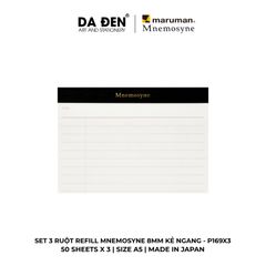 Set 3 Ruột Refill Maruman Mnemosyne 8MM Kẻ Ngang P169X3
