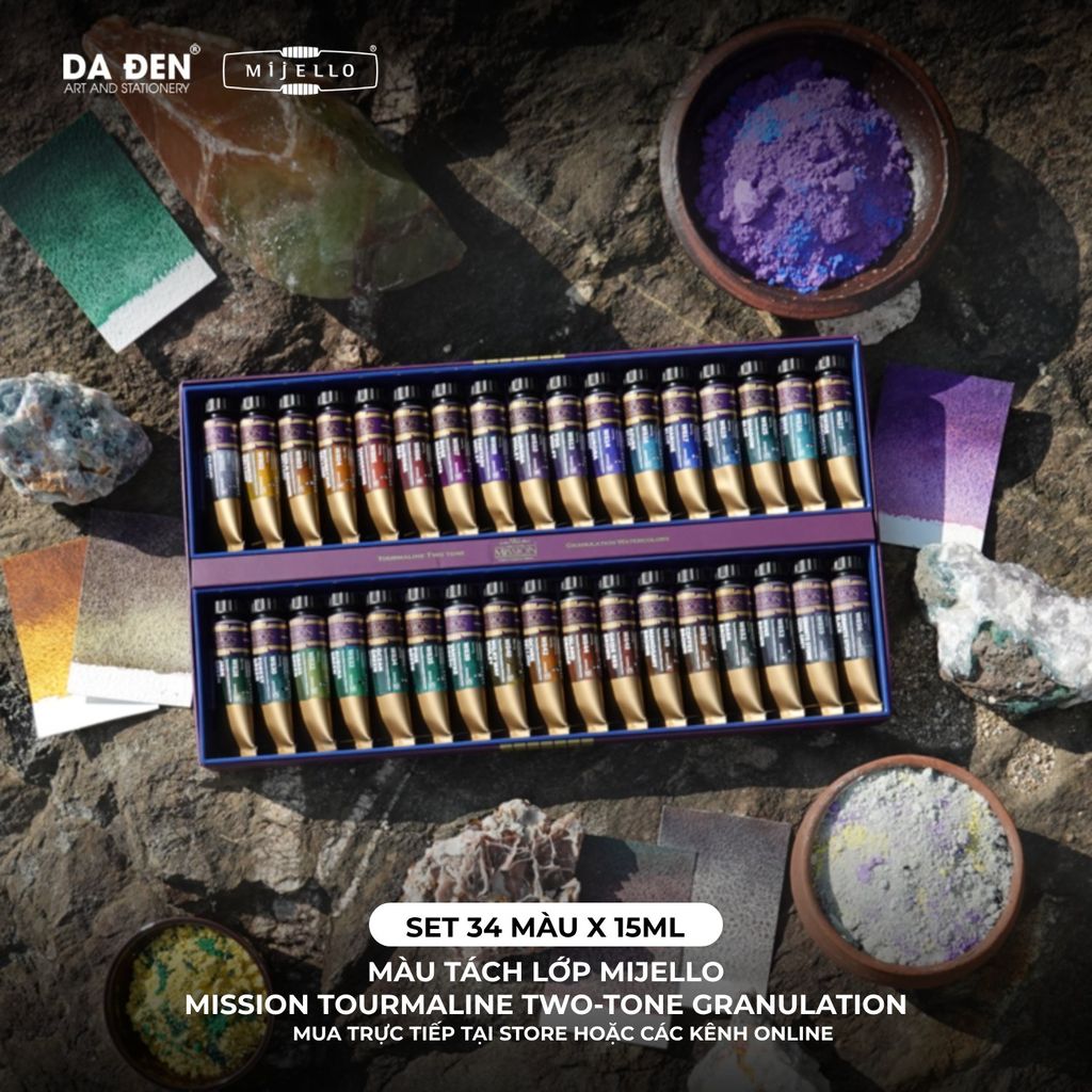 [DA ĐEN] Màu Tách Lớp Mijello Mission Gold - MISSION TOURMALINE TWO-TONE GRANULATION