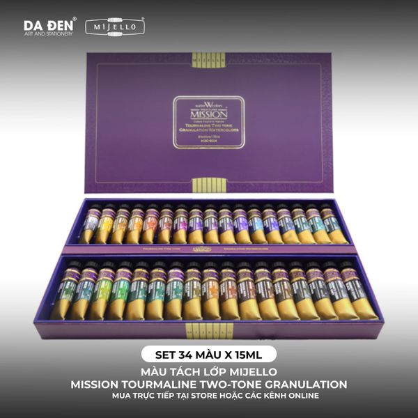 [DA ĐEN] Màu Tách Lớp Mijello Mission Gold - MISSION TOURMALINE TWO-TONE GRANULATION