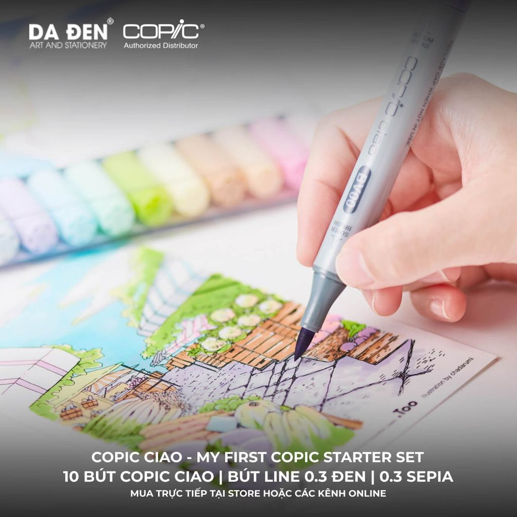 [DA ĐEN] Set Bút Marker Cao Cấp Copic Ciao - My First Copic Starter Set