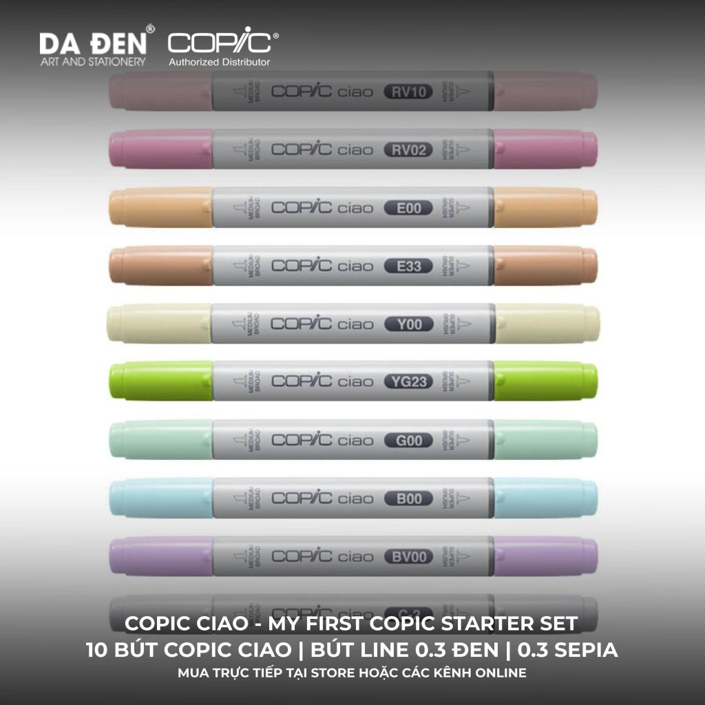 [DA ĐEN] Set Bút Marker Cao Cấp Copic Ciao - My First Copic Starter Set