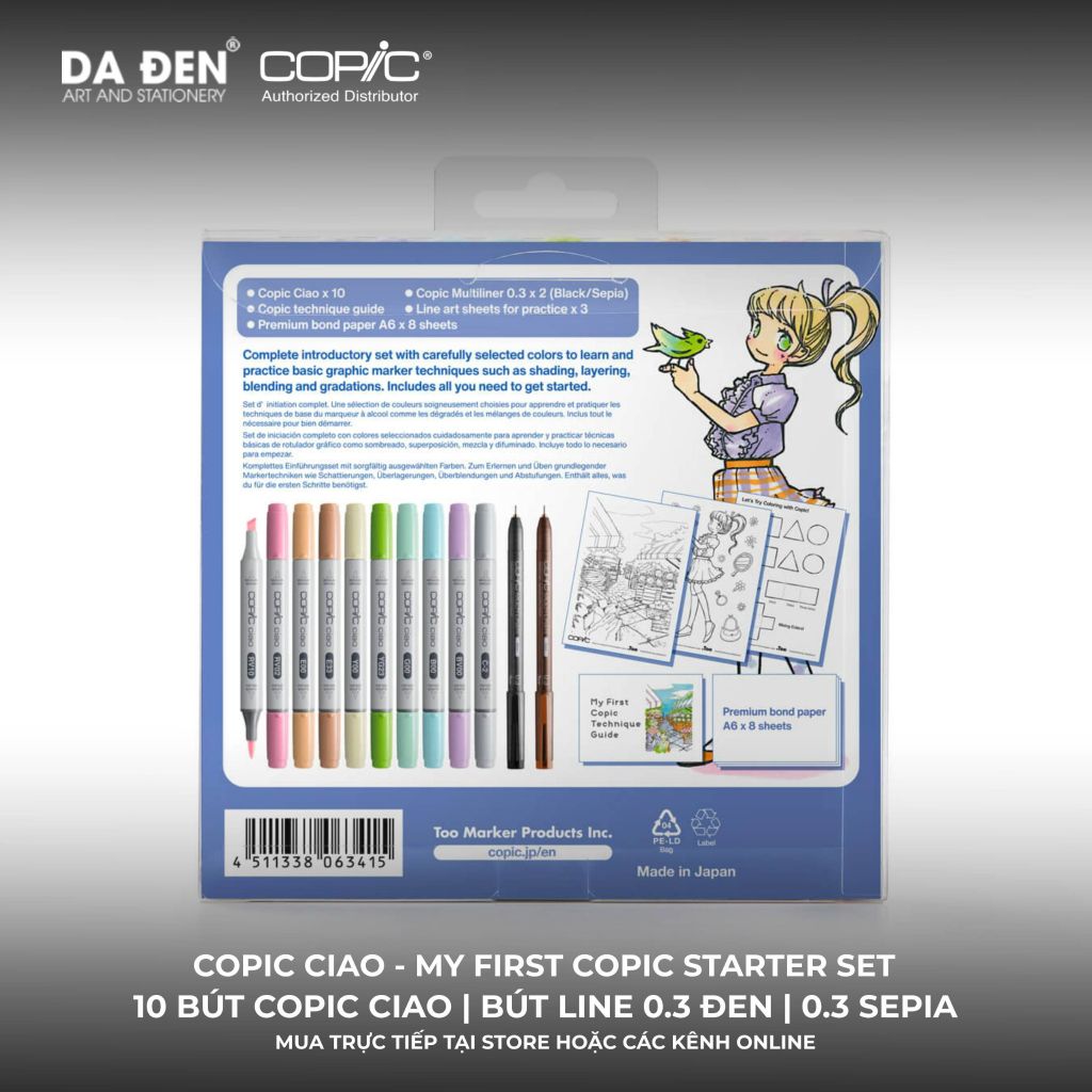 [DA ĐEN] Set Bút Marker Cao Cấp Copic Ciao - My First Copic Starter Set