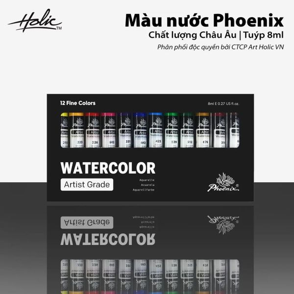 Màu Nước Artist Grade Phoenix 12 | 24 Màu 8ml