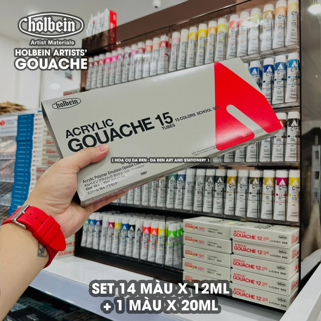 [DA ĐEN] Màu Acrylic Gouache Holbein - Set 5/12/14/18/24/36/102 Màu 20ml