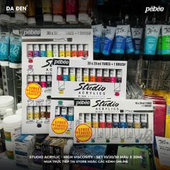 [DA ĐEN] Bộ Màu Acrylic Pebeo Studio - Hight Viscosity Tuýp 20ml