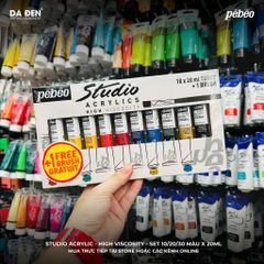 [DA ĐEN] Bộ Màu Acrylic Pebeo Studio - Hight Viscosity Tuýp 20ml
