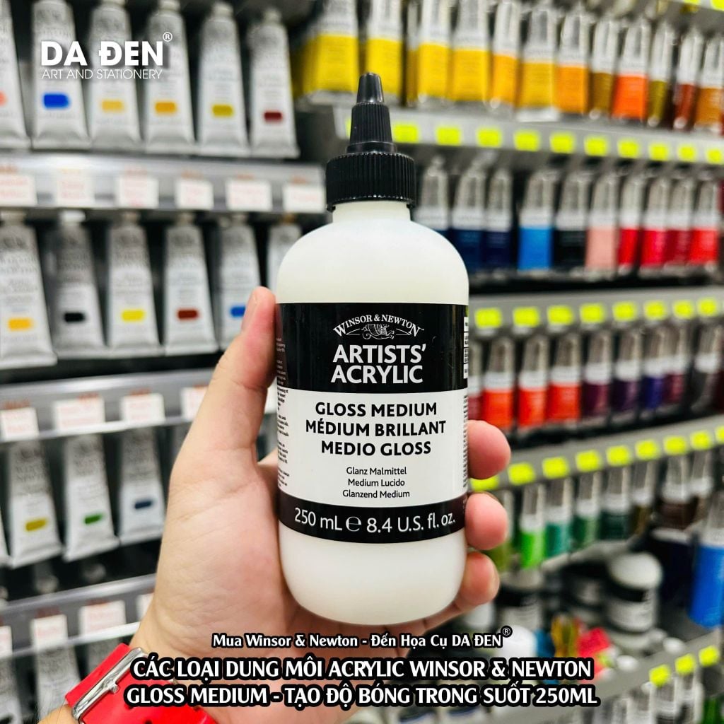 [DA ĐEN] Dung Môi Acrylic Aritst - Gloss Medium Tạo Bóng và Matt Medium Tạo Mờ của Winsor & Newton 250ml