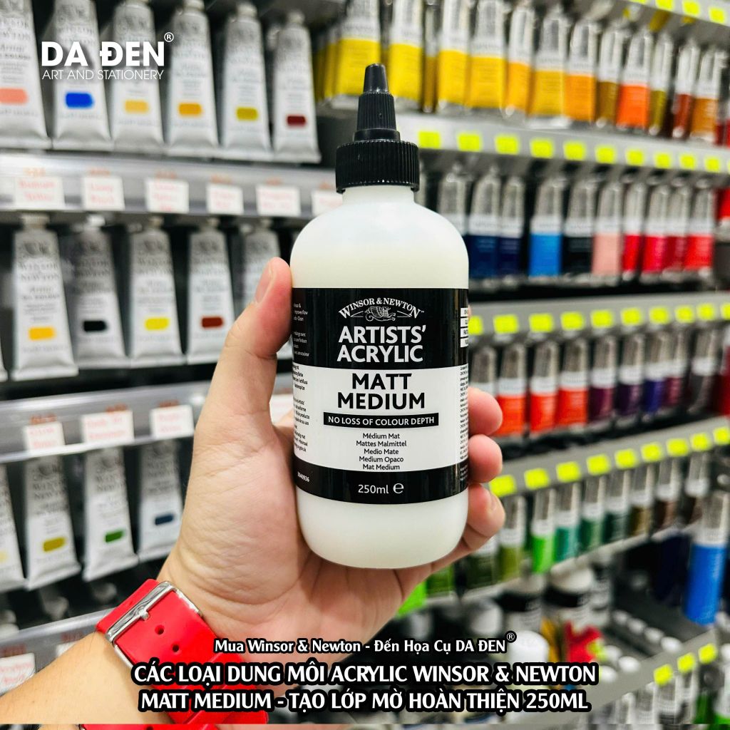 [DA ĐEN] Dung Môi Acrylic Aritst - Gloss Medium Tạo Bóng và Matt Medium Tạo Mờ của Winsor & Newton 250ml